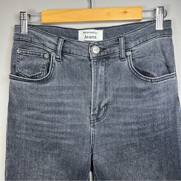 Reformation Jeans Size 28 Gibson Wash Charcoal Gray High Rise Stretch - Picture 2 of 11
